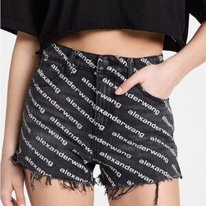 Alexander Wang Black Distressed Jean Shorts - Size 28